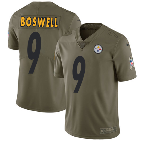 Nike Steelers #9 Chris Boswell Olive Men's Stitched NFL Limited Salute To Service Jersey